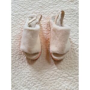 TOMS Alpargata Mallow Faux Fur Platform Slingback Sandals Neon Rainbow Cream 9‎